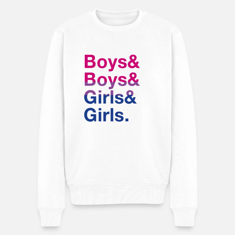 Jungen & Mädchen: Bisexuelle Swiftie Pride - Männer Premium Bio Pullover - Weiß
