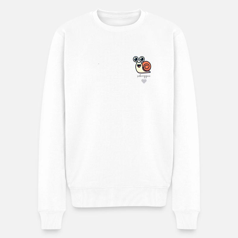 schneggiii - Männer Premium Bio Pullover - Weiß