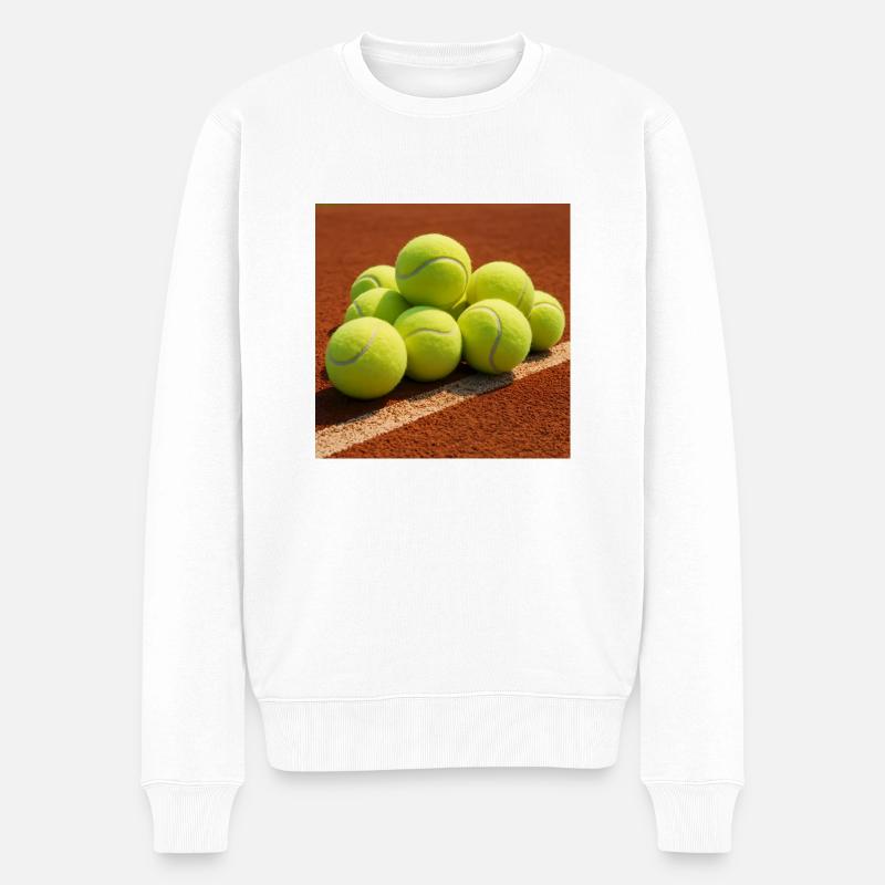 Sportarten - Tennis - Männer Premium Bio Pullover - Weiß
