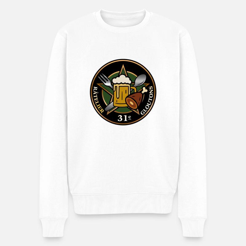 Insigne – 31e Râtelier de Gloutons - Pull Premium bio Homme - blanc