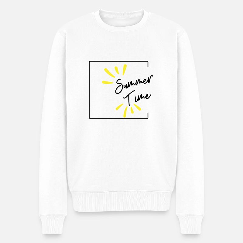 Summer Time - Männer Premium Bio Pullover - Weiß