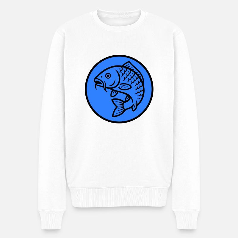 Karpfen Fisch - Männer Premium Bio Pullover - Weiß