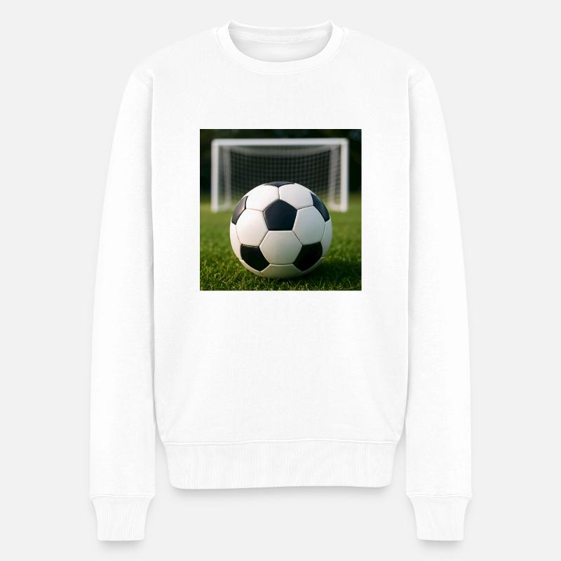 Sport - Fußball - Männer Premium Bio Pullover - Weiß
