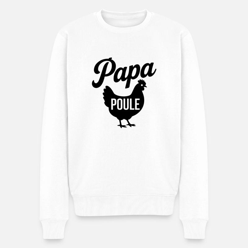 Papa Henne - Männer Premium Bio Pullover - Weiß