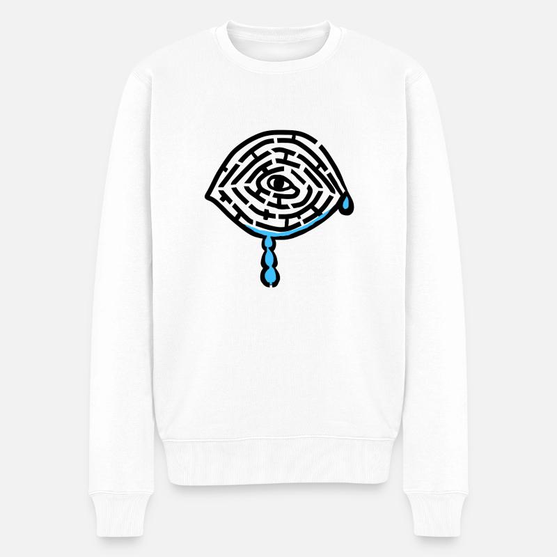 Eyetears Labyrinth - Männer Premium Bio Pullover - Weiß