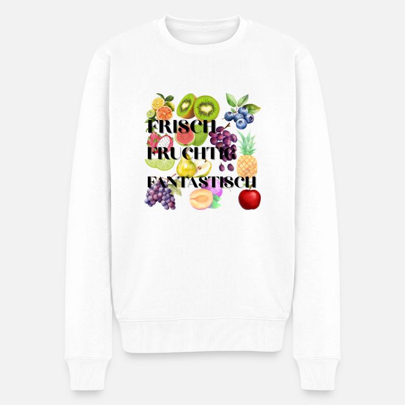Frisch Fruchtig Fantastisch - Männer Premium Bio Pullover - Weiß