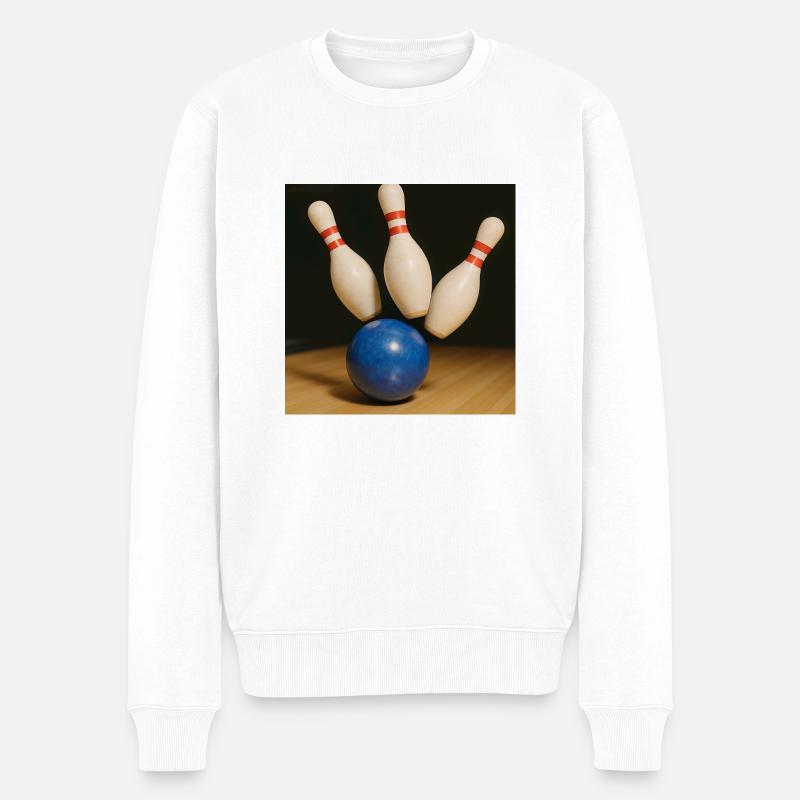 Sport - Bowling - Männer Premium Bio Pullover - Weiß
