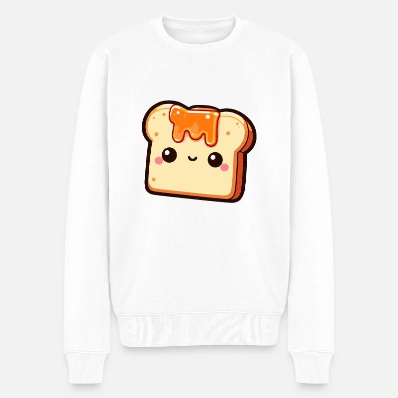 Kawaii Honig Toast Illustration - Männer Premium Bio Pullover - Weiß