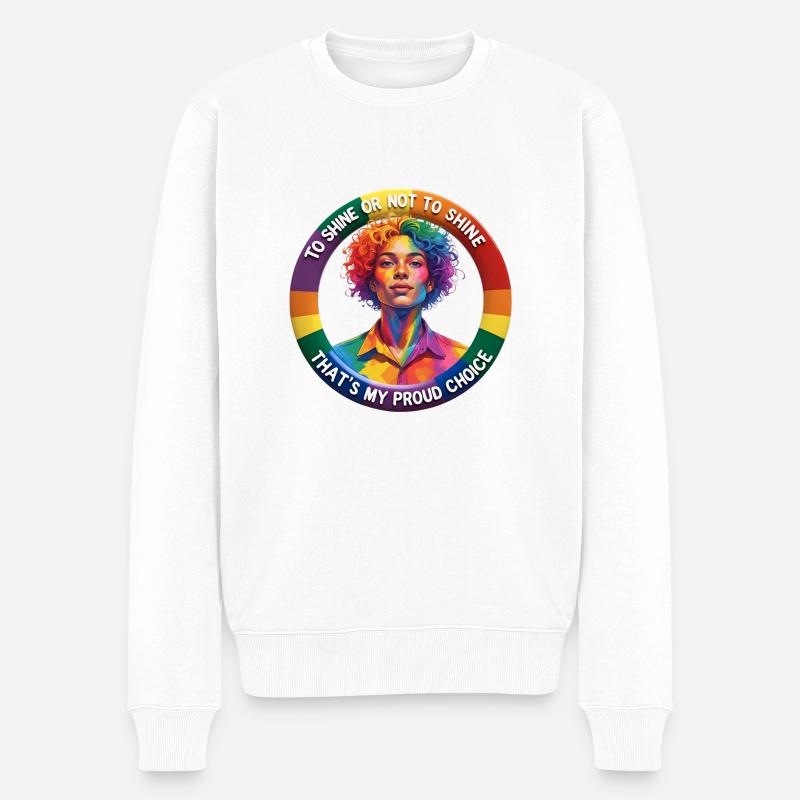 Fierté arc-en-ciel - Pull Premium bio Homme - blanc