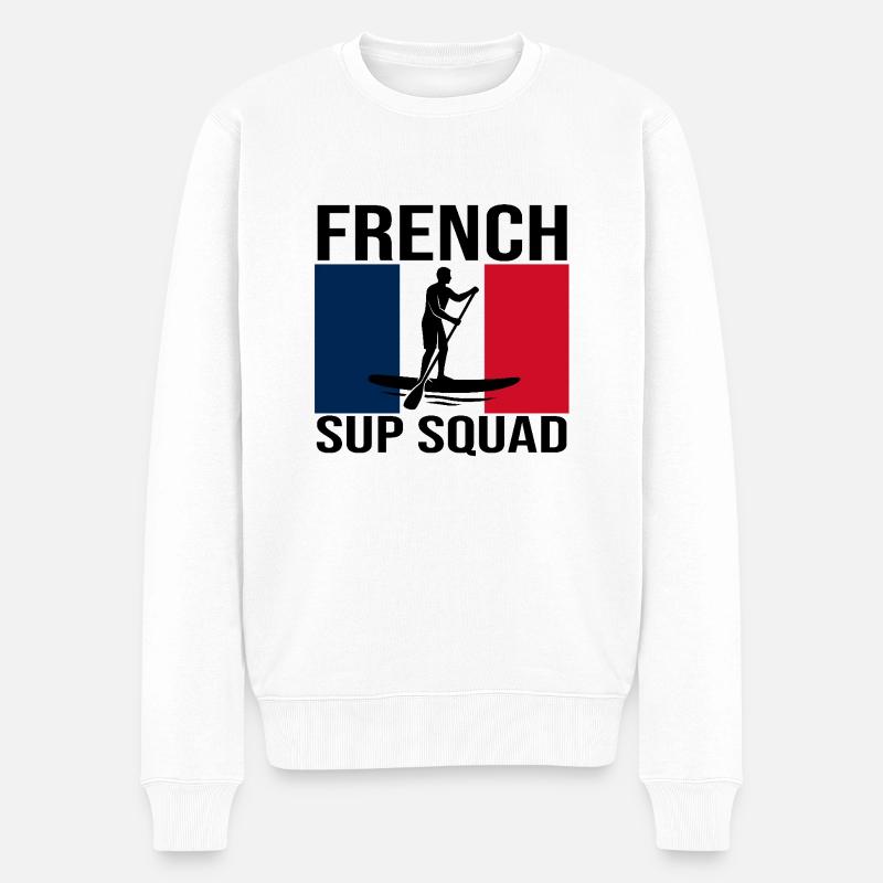 French SUP Squad Paddle-Shirt - Männer Premium Bio Pullover - Weiß