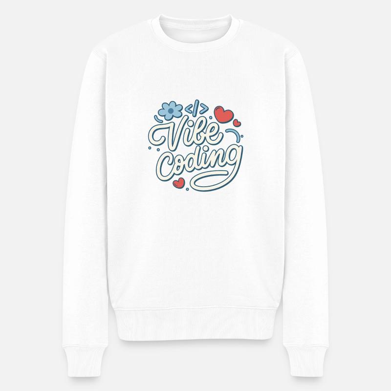 Vibe-Codierung - Männer Premium Bio Pullover - Weiß