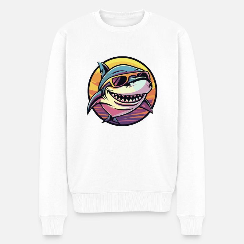 Bande dessinée Shark Cool - Pull Premium bio Homme - blanc