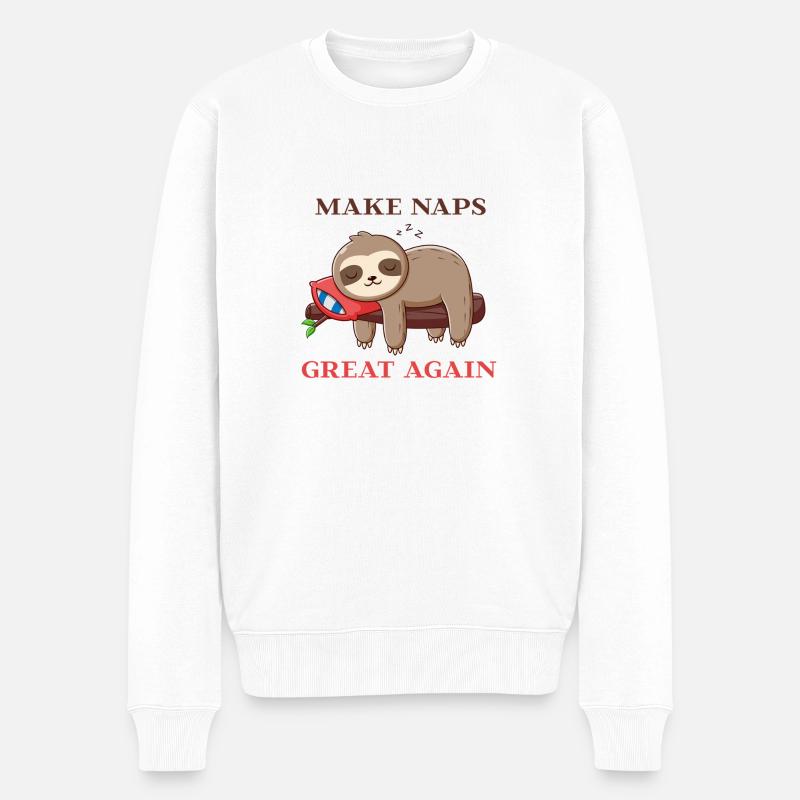 Machen Sie Nickerchen wieder großartig - Männer Premium Bio Pullover - Weiß