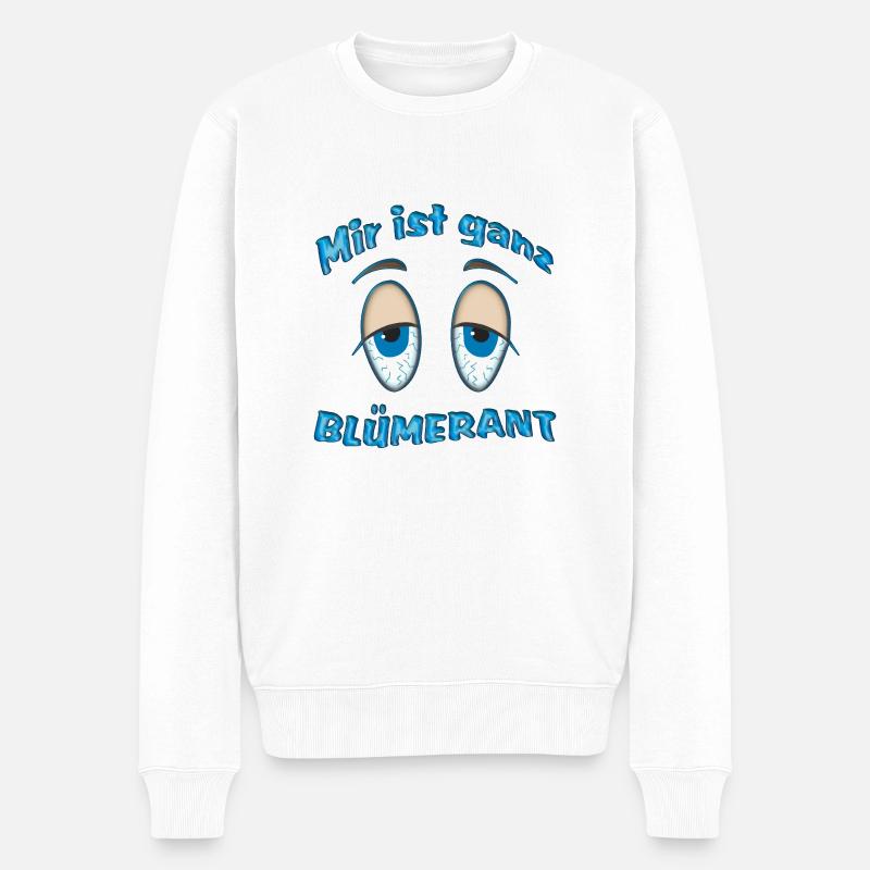 Mir ist ganz blümerant - Männer Premium Bio Pullover - Weiß