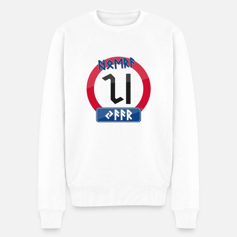 Hurra 20 Jahre in Runen - Männer Premium Bio Pullover - Weiß