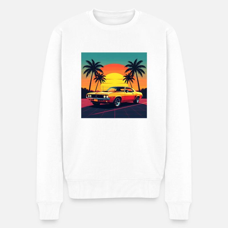 Voiture de collection - Pull Premium bio Homme - blanc