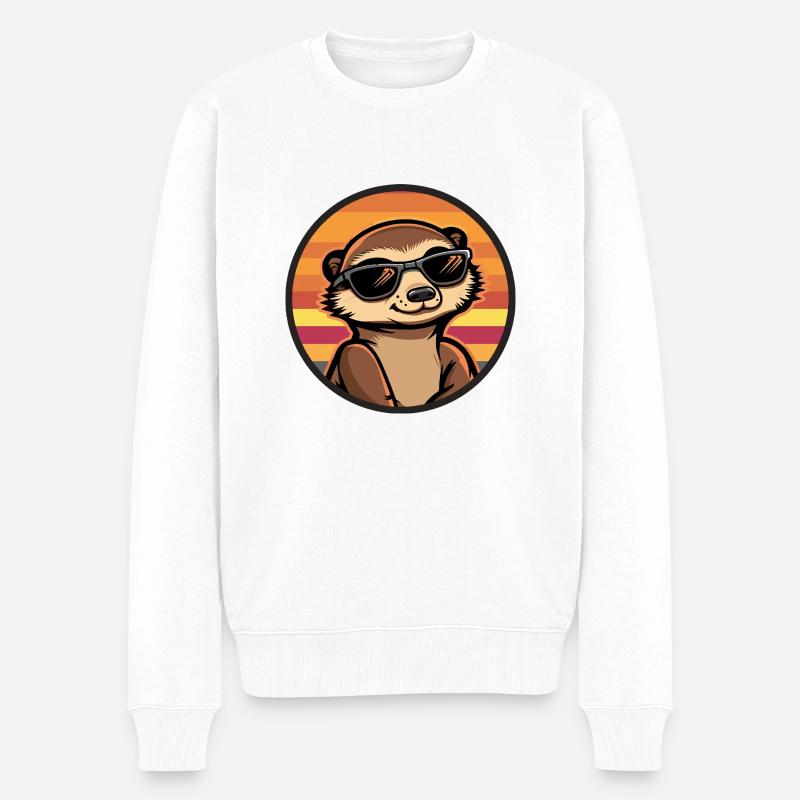 Suricate Bande dessinée cool - Pull Premium bio Homme - blanc