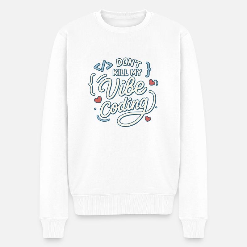 Vibe-Codierung - Männer Premium Bio Pullover - Weiß