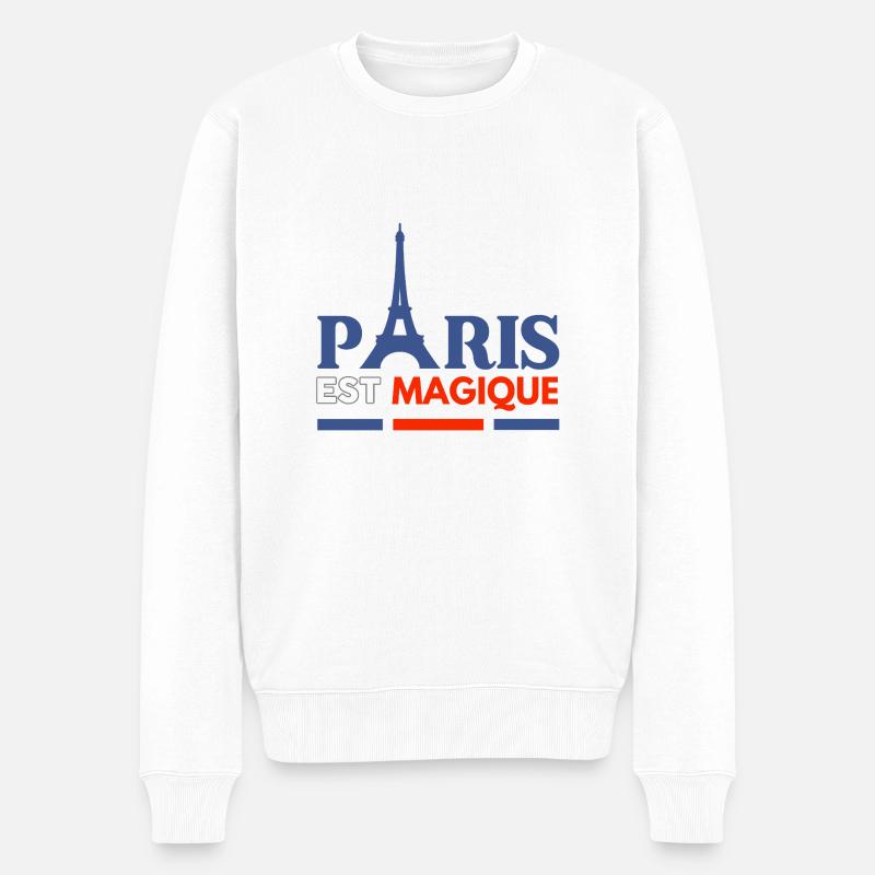 Paris magique – A tour Eiffel - Pull Premium bio Homme - blanc