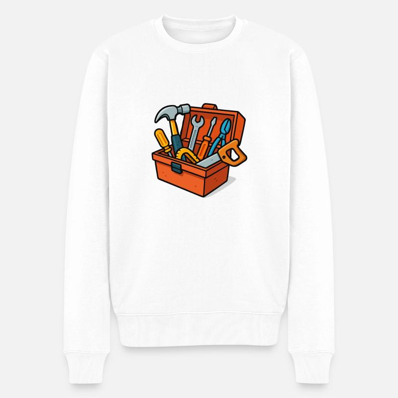 werkzeugkasten - Männer Premium Bio Pullover - Weiß