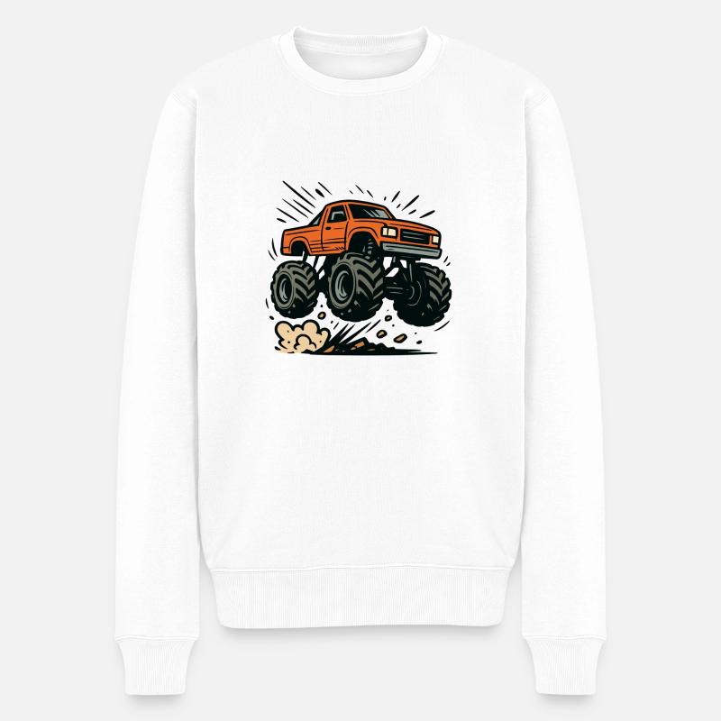 Monstertruck - Männer Premium Bio Pullover - Weiß