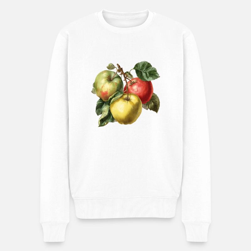 Apfel - Männer Premium Bio Pullover - Weiß