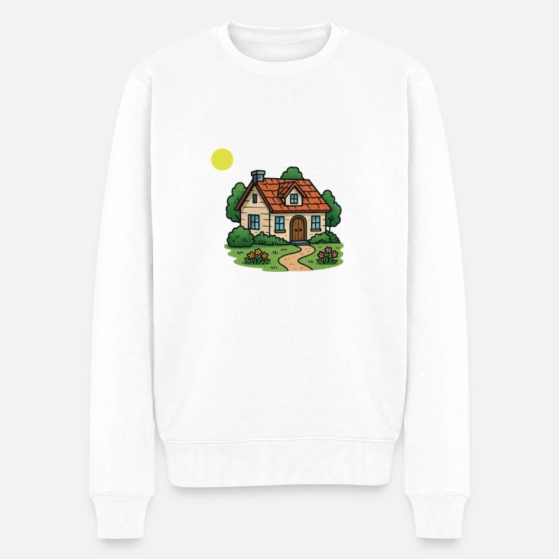 haus villa - Männer Premium Bio Pullover - Weiß