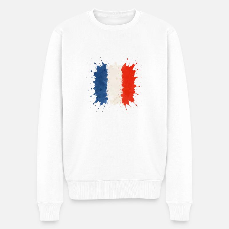 Drapeau de la France - Pull Premium bio Homme - blanc