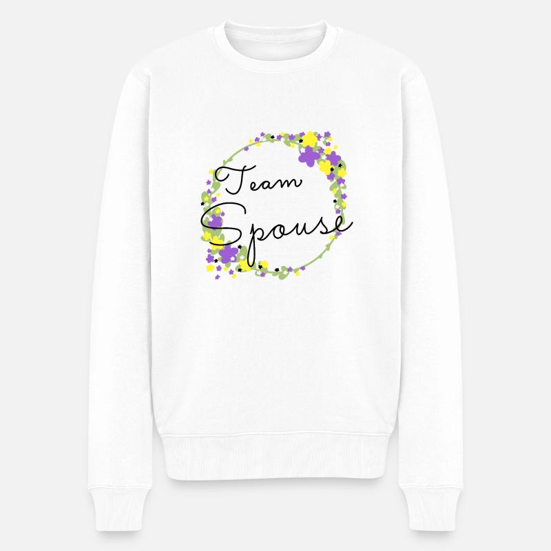 Team Spouse non binary/Team Verlobte:r nicht binär - Männer Premium Bio Pullover - Weiß