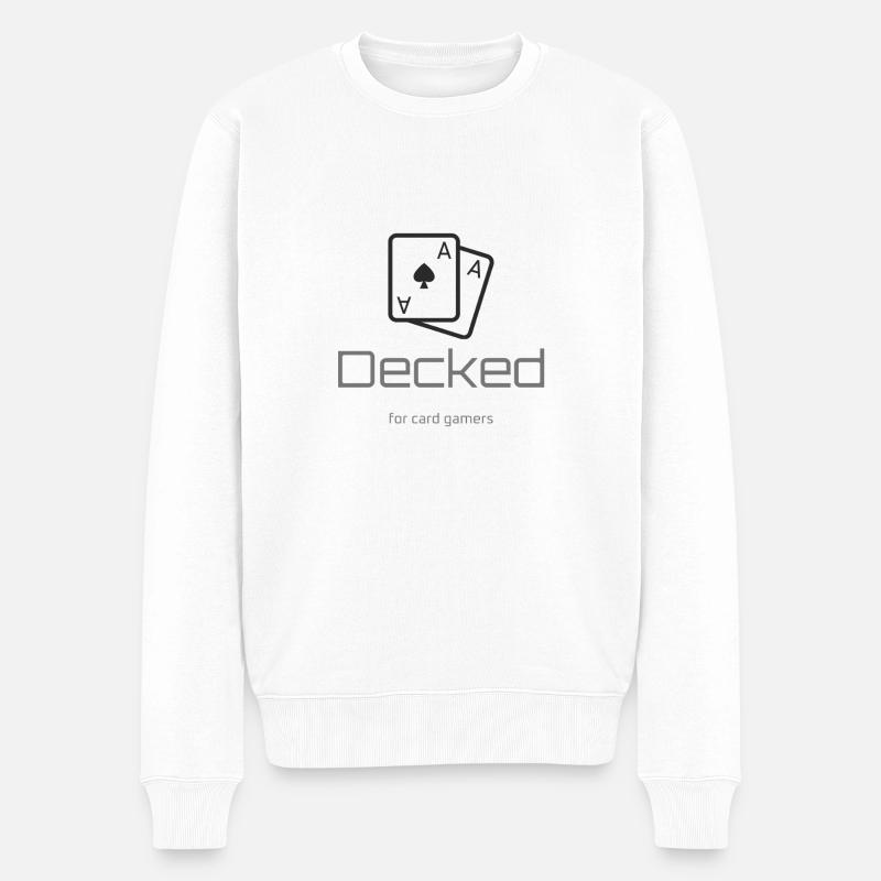 Decked logo sombre - Pull Premium bio Homme - blanc