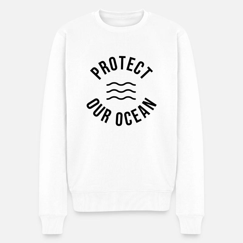 Protect Our Ocean - Männer Premium Bio Pullover - Weiß