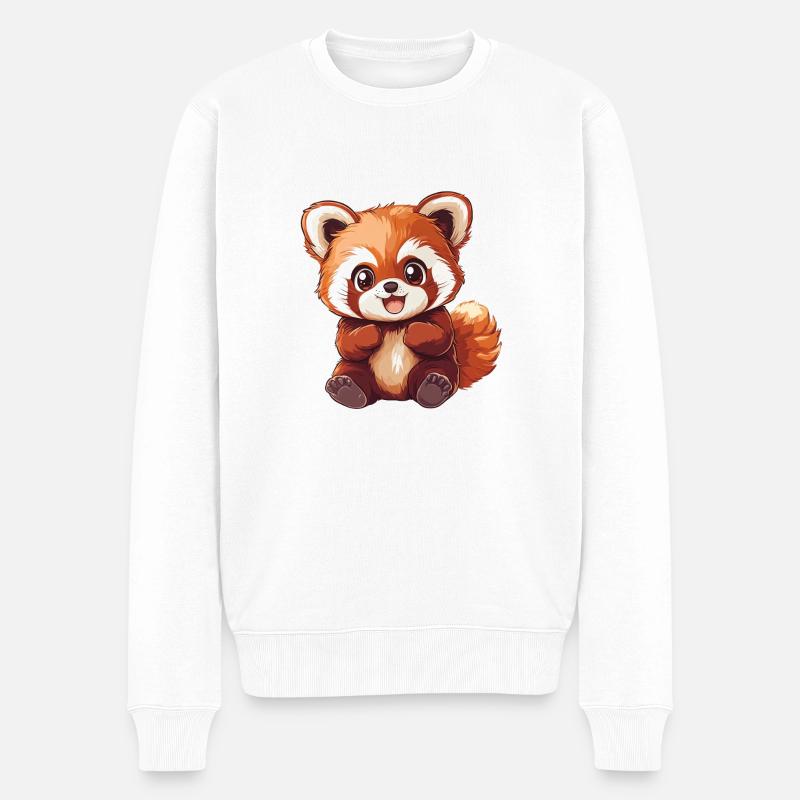 Süßer Baby Roter Panda Kleiner Panda - Männer Premium Bio Pullover - Weiß