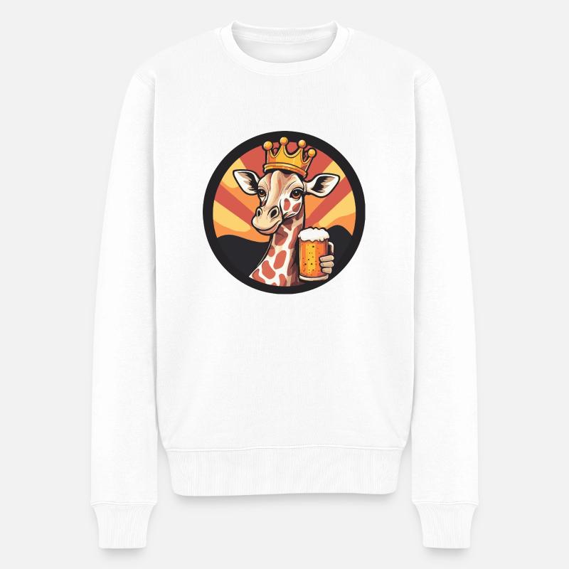 Bière Girafe - Pull Premium bio Homme - blanc