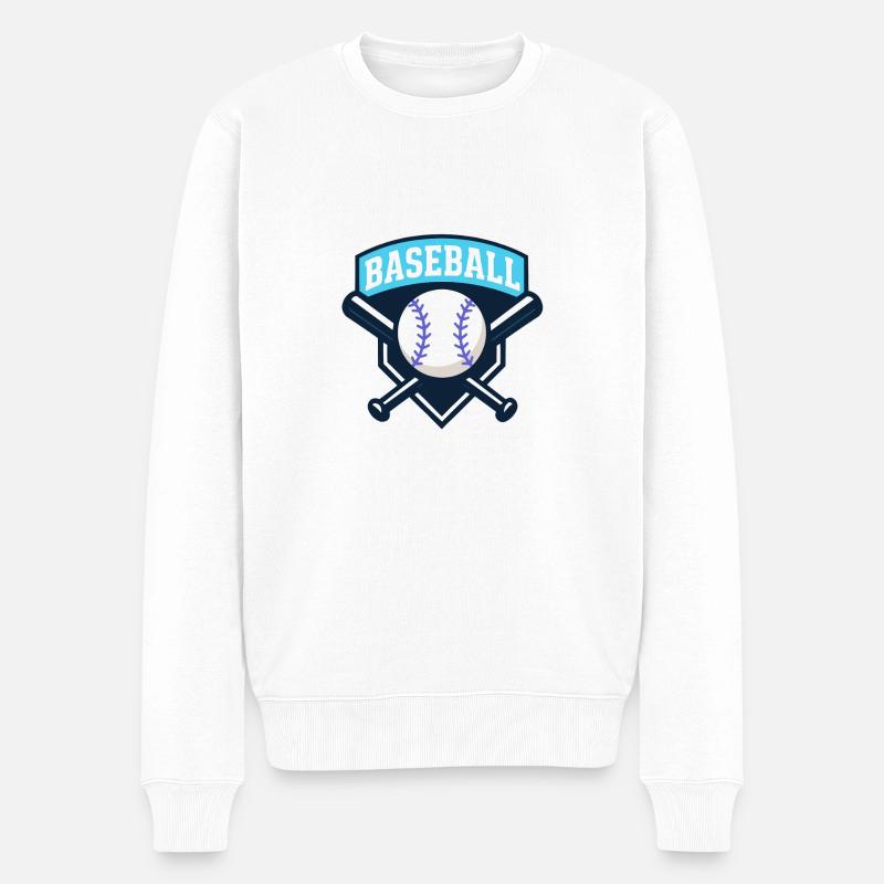baseball logo - Männer Premium Bio Pullover - Weiß