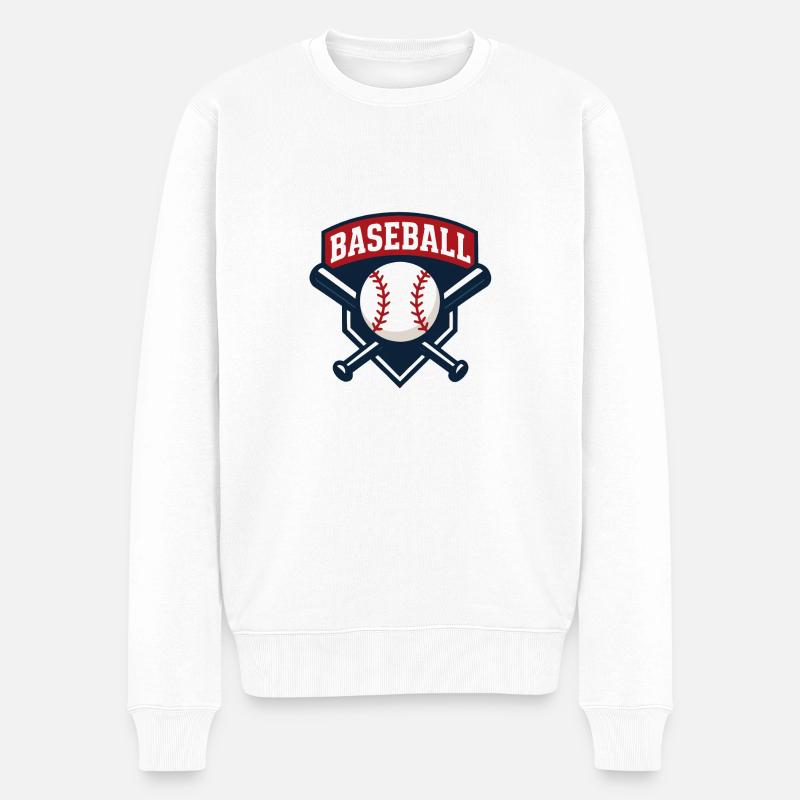 baseball logo - Männer Premium Bio Pullover - Weiß