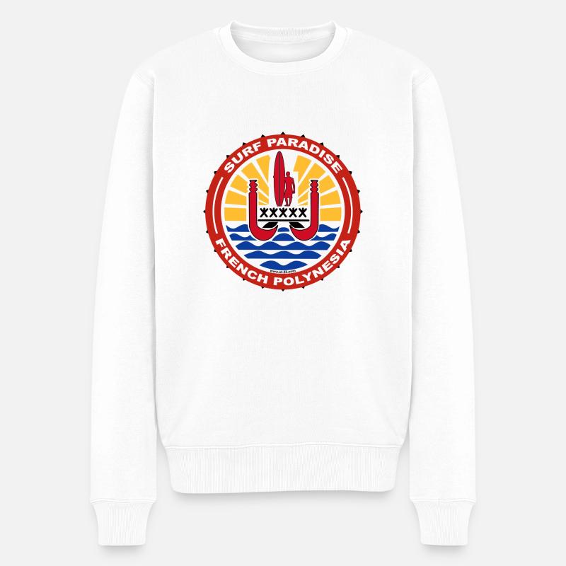 Tahiti - Männer Premium Bio Pullover - Weiß