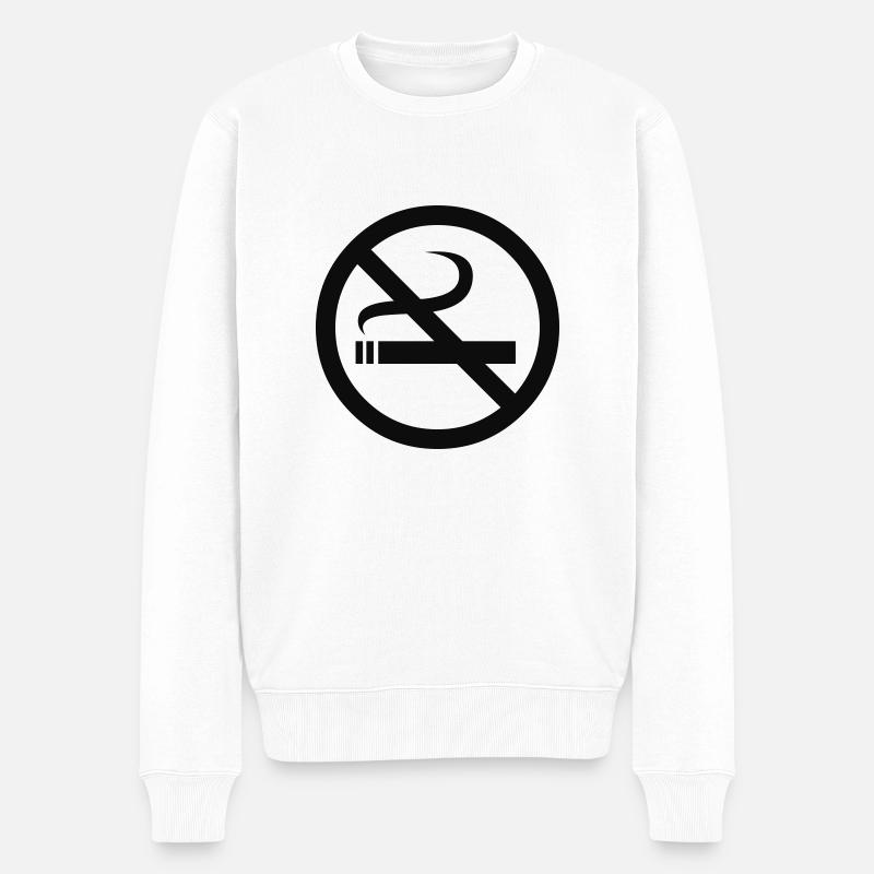 Rauchen Verboten - Männer Premium Bio Pullover - Weiß
