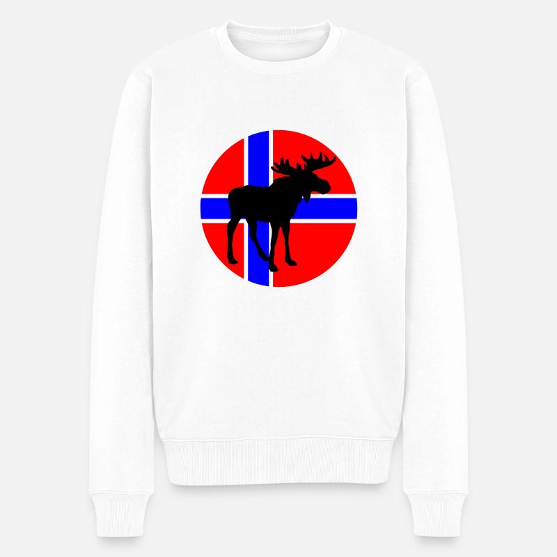elk3norway - Männer Premium Bio Pullover - Weiß