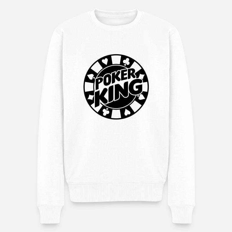 Poker King - Männer Premium Bio Pullover - Weiß