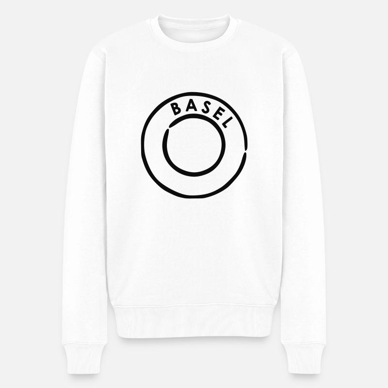 Basel Poststempel - Männer Premium Bio Pullover - Weiß