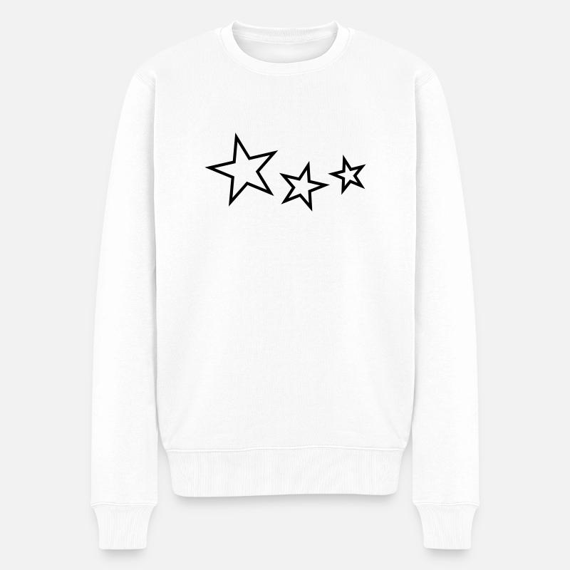 Sterne - Männer Premium Bio Pullover - Weiß