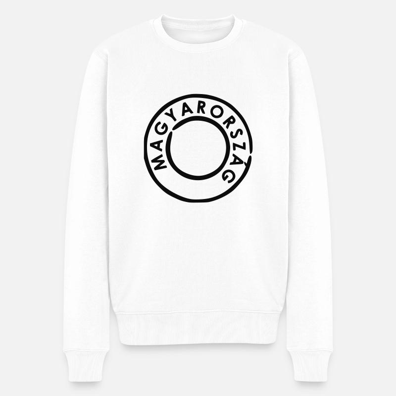 Ungarn - Männer Premium Bio Pullover - Weiß