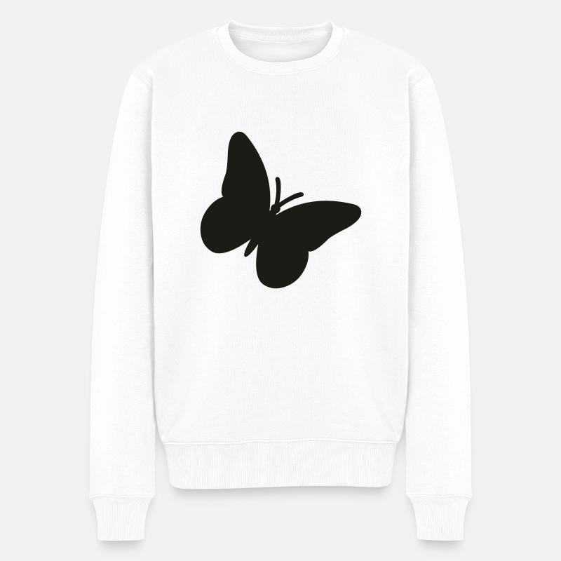 schmetterling - Männer Premium Bio Pullover - Weiß