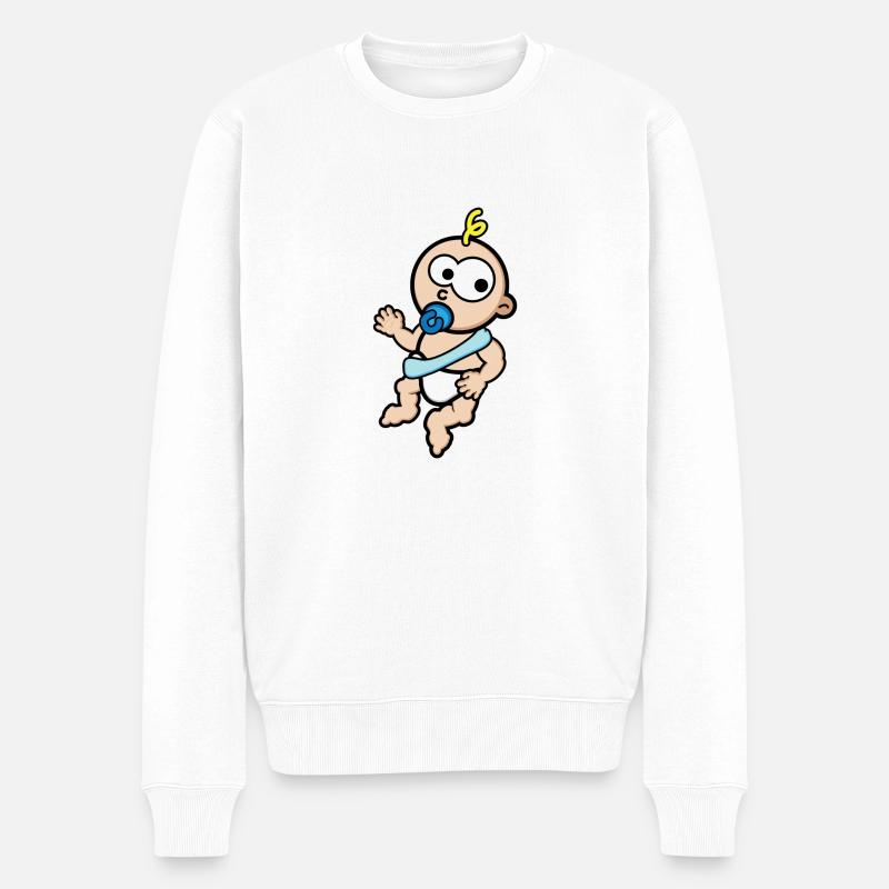 bebis - Männer Premium Bio Pullover - Weiß