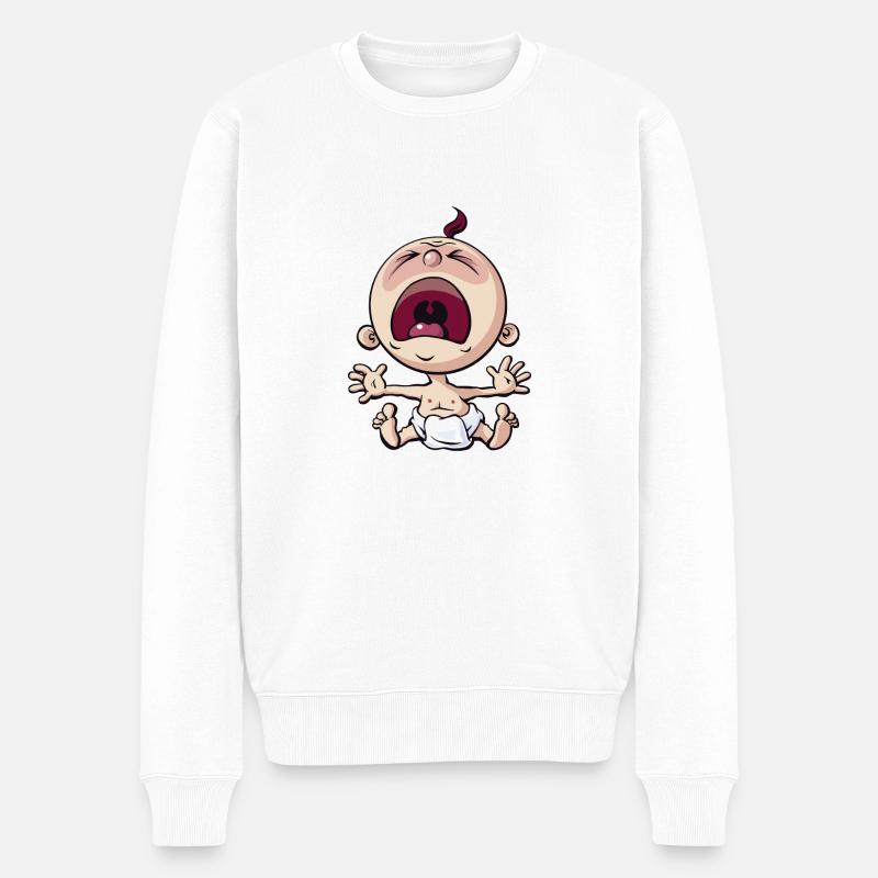 Le bébé pleure. - Pull Premium bio Homme - blanc