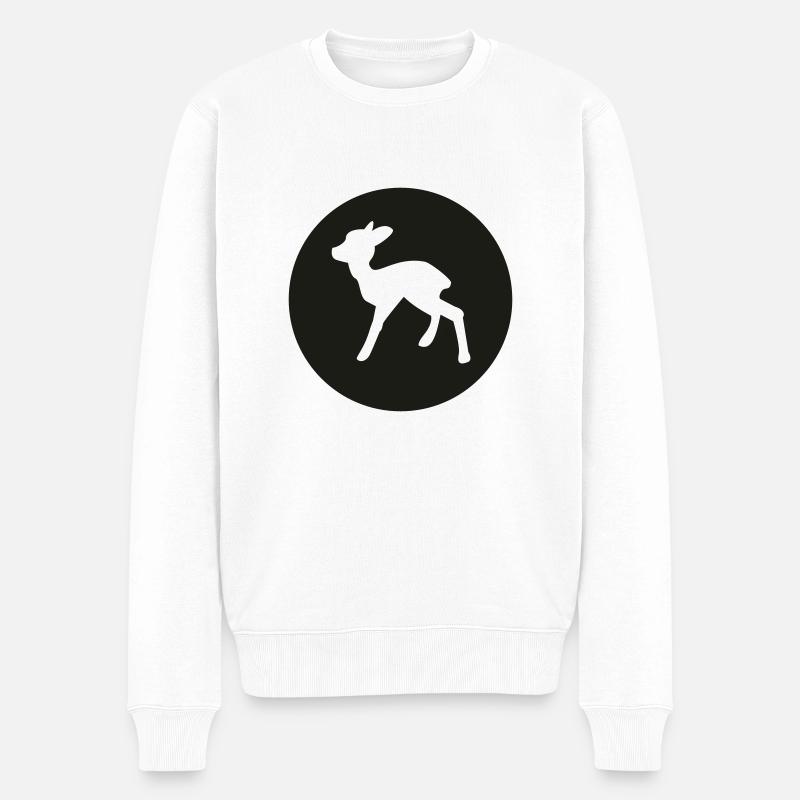 Reh (negativ) - Männer Premium Bio Pullover - Weiß
