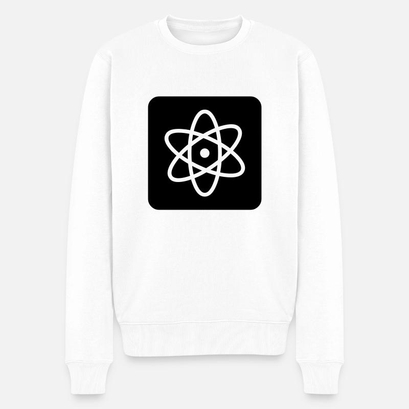 Achtung: Atomphysik - Männer Premium Bio Pullover - Weiß