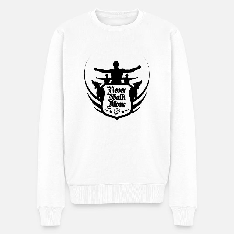 neverwalkalone2 - Pull Premium bio Homme - blanc