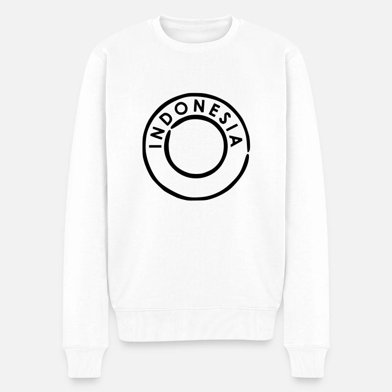 Indonesien - Indonesia - Männer Premium Bio Pullover - Weiß