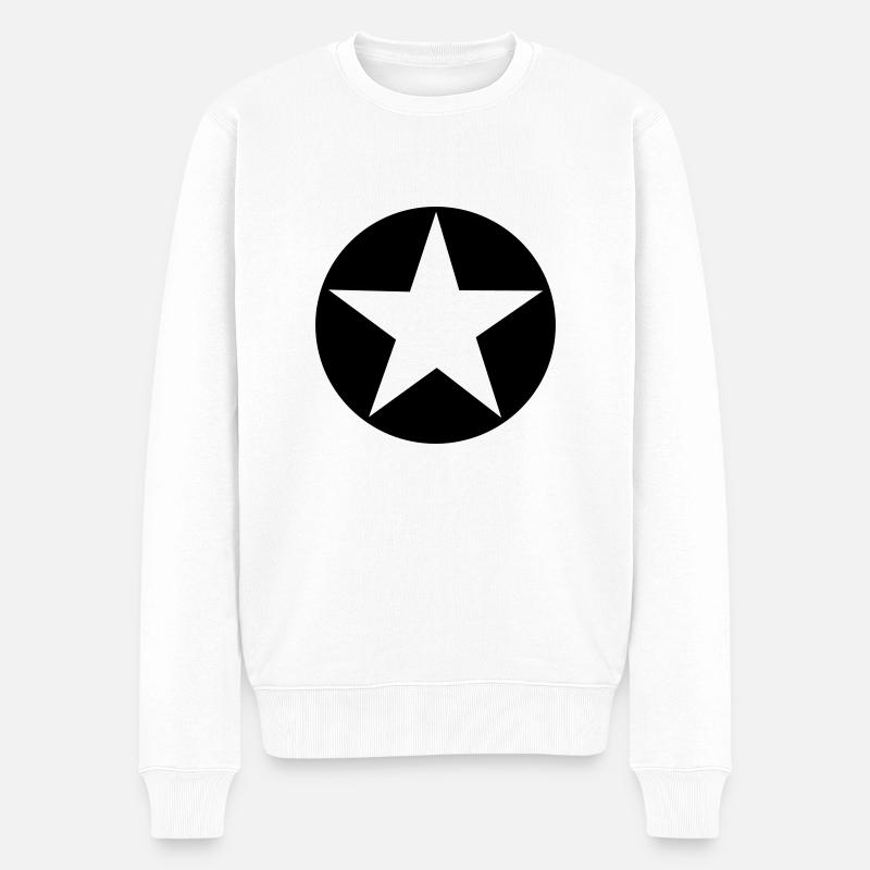 Stern - Männer Premium Bio Pullover - Weiß